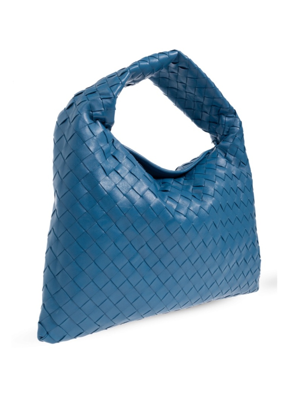 NEW Bottega Veneta Small Hop in Deep Pacific Blue Leather Woven Hobo Bag - Picture 11 of 13
